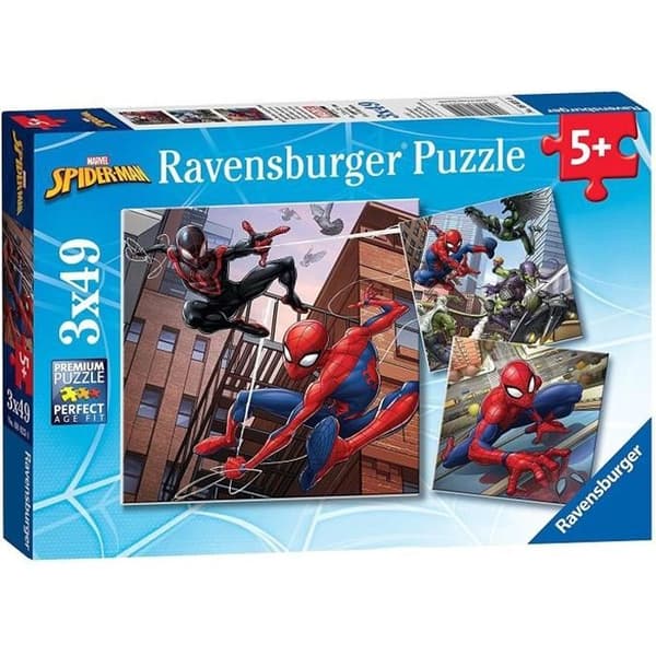 Puslespil Spider-Man 3x49 brikker - Ravensburger - Til børn fra 5 år Röd Blå Grå