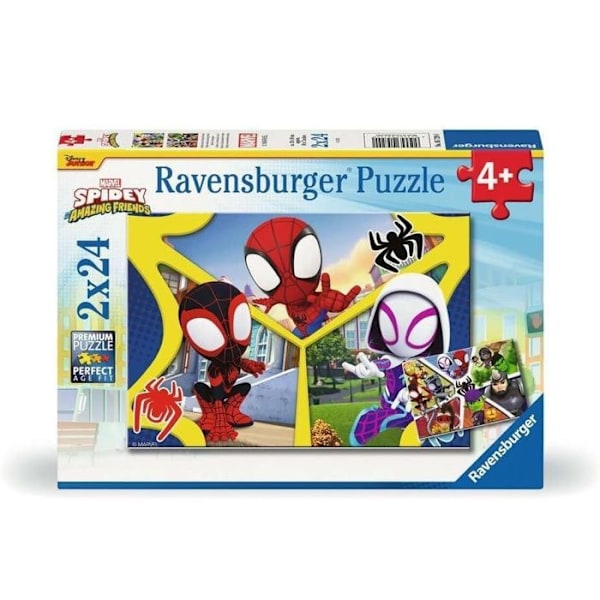 Puzzle 2x24 palikkaa Spidey & kumppanit - Alkaen 4 vuotta Ravensburger Flerfärgad