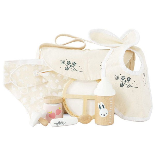 Doll Care Kit - Le Toy Van - Flaskstorlek: 4,5x4,5x10 cm - Ålder: 2+ - Material: bomull, trä Beige och brun