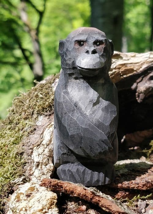 Wudimals - Figurine Gorilla i træ - K-PLAY Svart