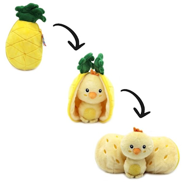 Pehmoeläin - Les Déglingos - Flipetz Poussin Ananas - 2 in 1 - Pestävä - 14x10x24 cm Gul