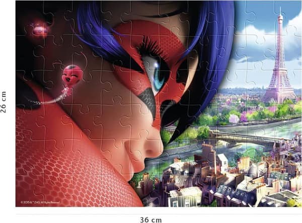 Puslespil barn - RAVENSBURGER - Miraculous LadyBug - 60 brikker - Brikskiller - 36 x 26 cm