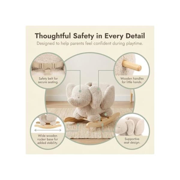 Nattou - Teddy the elephant rocker ecru beige