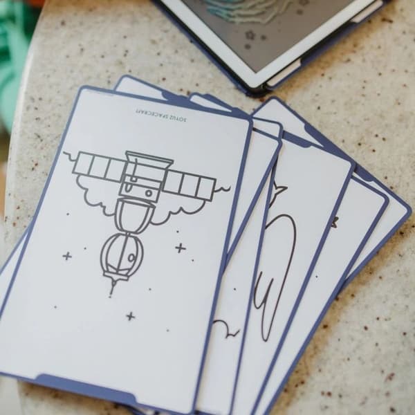 KIDYWOLF KIDYDRAW Mini Ritplatta - Galaxitema - Utbildande - Från 4 år Blå