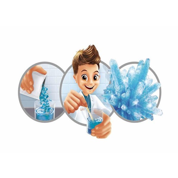 Science box - NO NAME - MINI LAB CRYSTALS BLUE - För barn - Från 6 år - Lätt att odla Blå