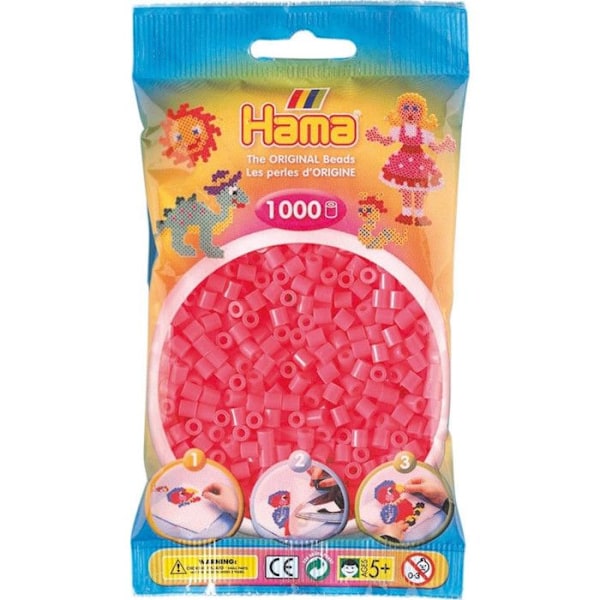 1 000 standard MIDI pärlor (Ø5 mm) neonröd Neonröd