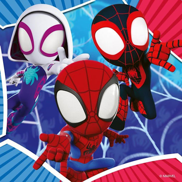 Pussel 3x49 bitar Spidey, spindelvävslansaren, Spindelmannen, Från 5 år, 00005730, Ravensburger Flerfärgad