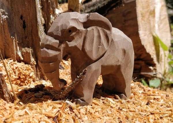 Wudimals - Figur Elefantkalv - K-PLAY Grå