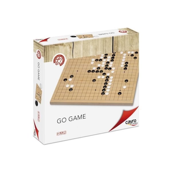 Go game - CAYRO - Träskiva - 361 bitar - För 2 spelare - Vuxen Beige, vit och svart