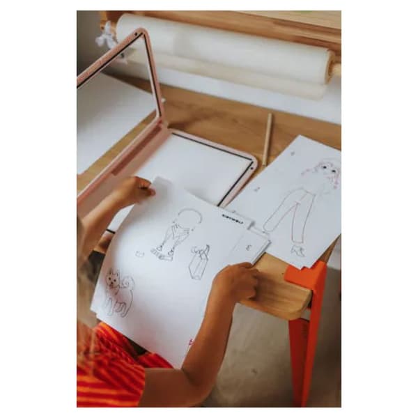 KIDYWOLF KIDYDRAW PRO Mode – Dubbelsidig Ljus Ritplatta för Barn 5+ Ros