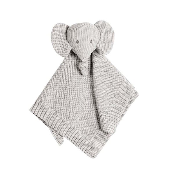 Tembo stickad täcke - NATTOU - 21 x 20 cm - Från födseln - 100% polyester Grå