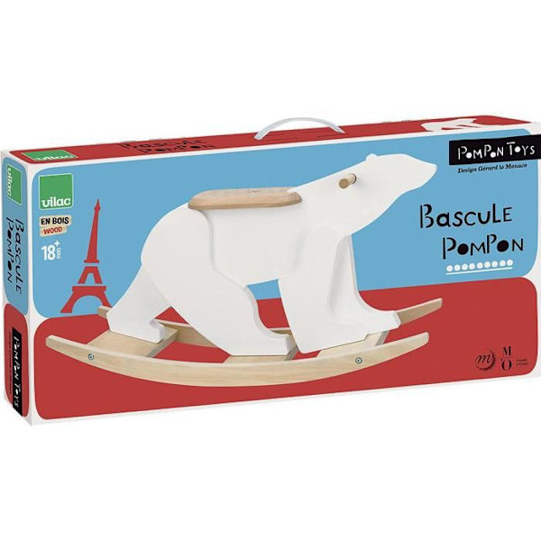 Vilac - Pompom Bear Rocker Vit