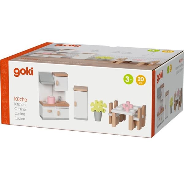 Dukkehuse - Køkken - 20 dele - Bøg - Dimensioner 10x6,5x5 cm beige