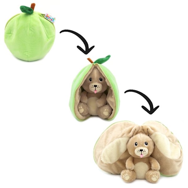 Peluche - Les Déglingos - Flipetz Koira Omena - 2 in 1 - Käännettävä - Konepestävä Grön