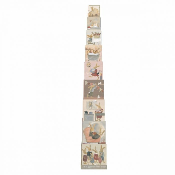 Pedagogiskt spel - Egmont Toys - Pyramid 123 Rabbit Family - 9 häckande kuber - 18 månader - Brun kastanj