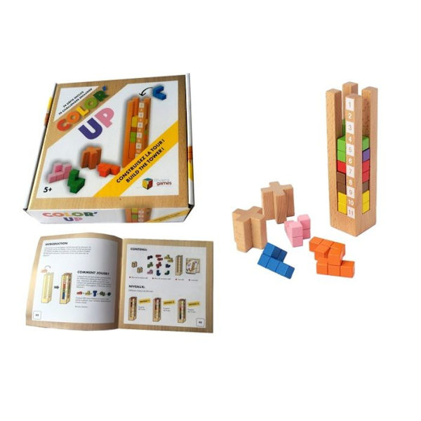 Brädspel - RIVIERA GAMES - Color'Up - 74 träbitar - Från 5 år Trä
