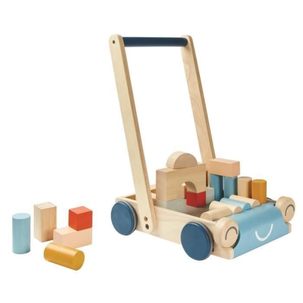 Tendresse promenadvagn - Plan Toys - För spädbarn från 12 månader och över - 24 träkuber ingår