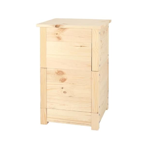 Luonnonpuusta valmistettu lombrikomposteri beige