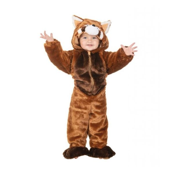 Panda Ræv Kostume 2-3 år - CHAKS - C464296 - Orange - Polyester - Fra 2 år brun