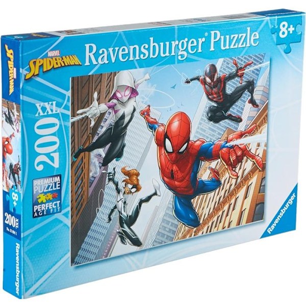 Ravensburger - Hämähäkkimies 200 palanen XXL palapeli - Hämähäkin voimat - Lapset 8 vuotta ja vanhemmat Flerfärgad