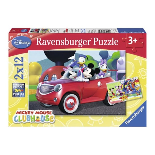 Pussel 2 x 12 bitar: Mickey, Minnie och deras vänner Flerfärgad
