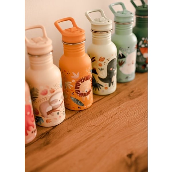 Stainless steel bottle - Sassi Junior - Chompy the lion - 500 ml - Multicolored - Insulated Flerfärgad