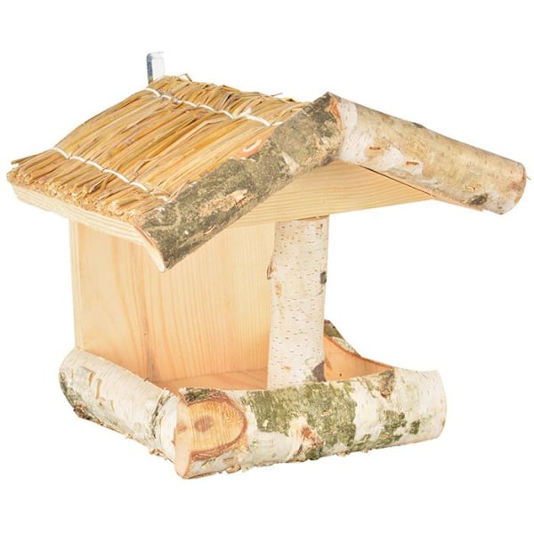 Fågelmatare - Esschert Design - Björkträ - Halmtak - Utomhus