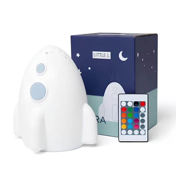 Little L | Silikon Touch-lampa Raket - Vit - TU Vit
