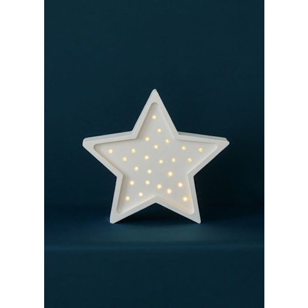 Little Lights - White Star Night Light Vit
