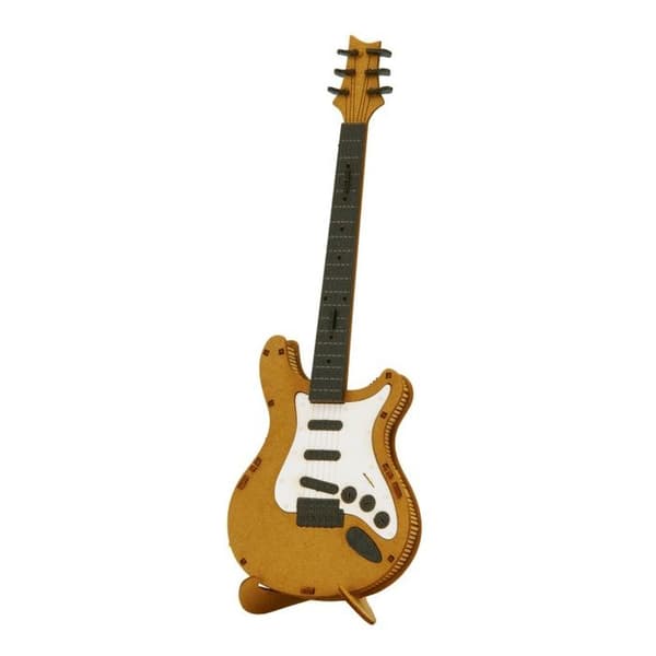 Fridolin - 3D papirmodel elektrisk guitar brun