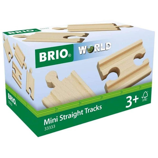 Sarja 4 mini suoraa pyökkipuukiskoa - BRIO - Seka - 54mm kastanj