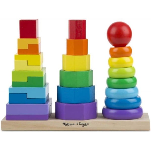 Forma att sortera och arrangera - MELISSA & DOUG - 3 i 1 staplare - 25 stycken - Blandat Flerfärgad