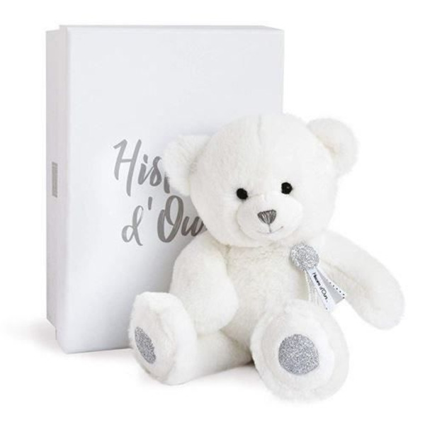 Teddybjörn Doudou et Compagnie Berlocker 24 cm Vit Vit