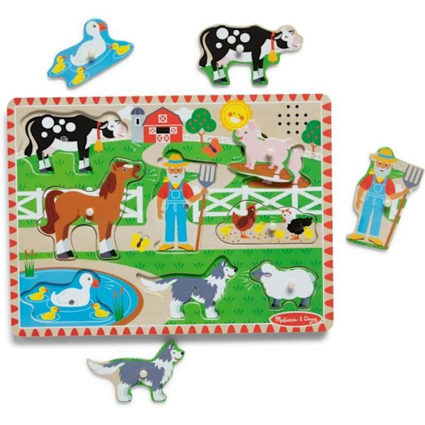 Melissa & Doug - Old MacDonald Farm Sound Puzzle Grön