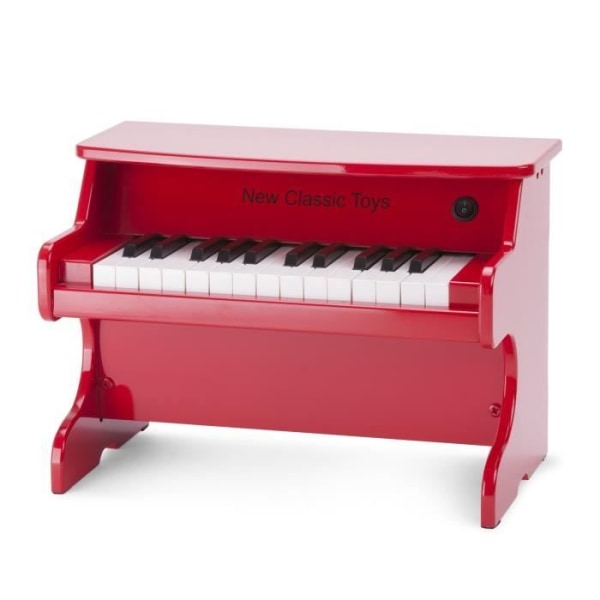 Träpiano för barn - NYA KLASSISKA LEKSAK - E-Piano 25 juniortangenter - Integrerad förstärkare - Röd