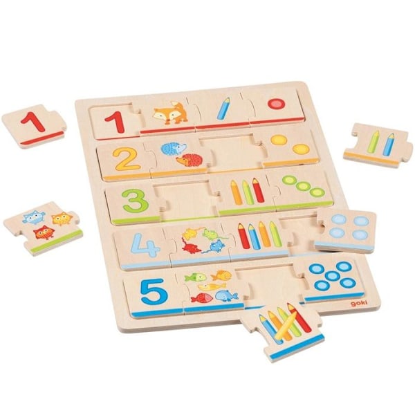 Goki trä pussel lär dig räkna, 20e. Beige