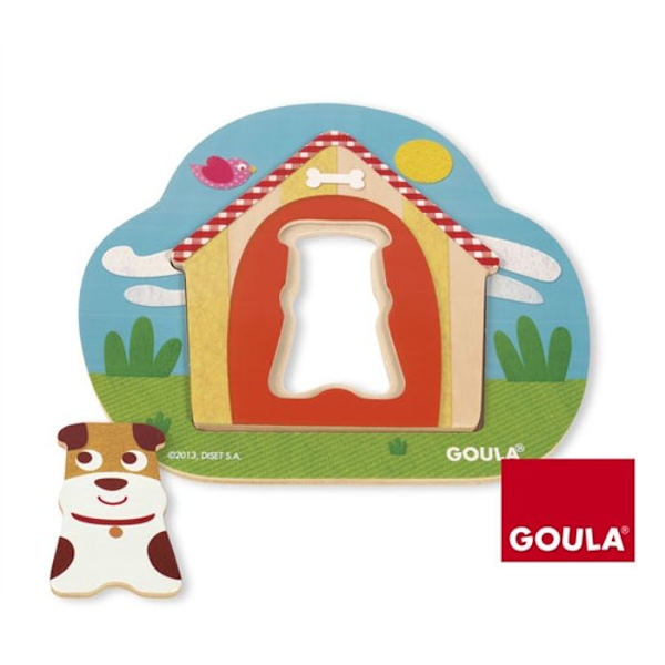 Toby-nuken puupalapeli - GOULA - Eläimet - 3 puukappaletta Flerfärgad