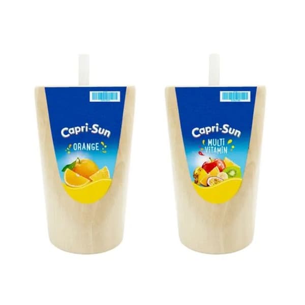 Imitationsleksak - TANNER - Capri-Sun fruktjuice - Trä - 2 delar - FSC-certifierad Blå