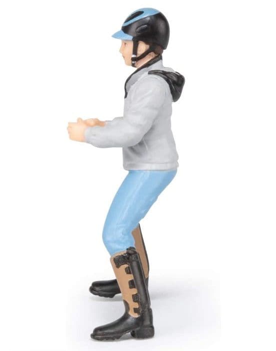 Figurine Ung rytter - PAPO - HESTE, FOLDE OG PONYS - Grå - Indendørs