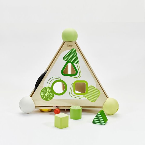 Aktivitetskubpyramid i trä - Flerfärgad - 30 cm - För barn från 2 år och uppåt Flerfärgad