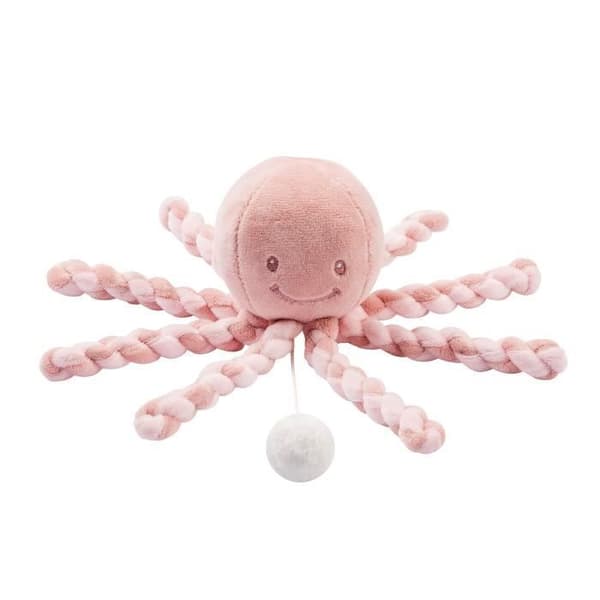 NATTOU Musikalisk Blæksprutte Lapidou - 23 cm - 100% polyester - Lys rosa Rosa