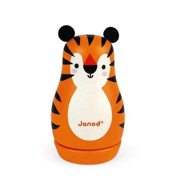 Speldosa - JANOD - Tiger i trä - Orange - Blandat - 12 månader och uppåt