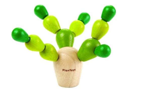 PLAN TOYS Træspil Mini mikado kaktus Grönt och beige