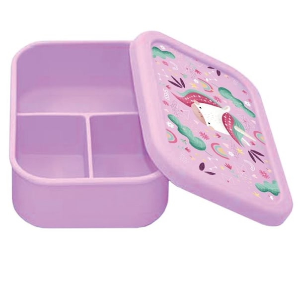 Lunchbox - Sassi Junior - Funkiga enhörningen - Silikon - Hållbar - Praktisk Lila