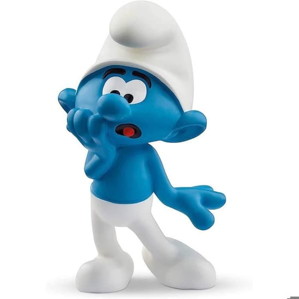 Figurine Schtroumpf Bange Vit, blå och svart
