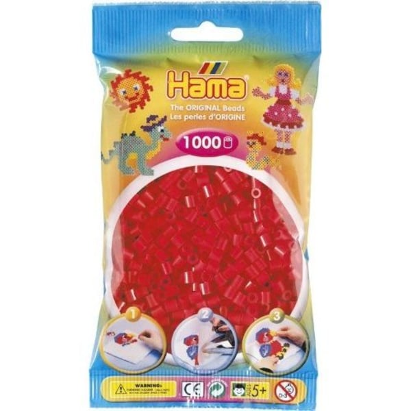 HAMA Helmityöt 1000 - HAMA - Punainen - Sekä tytöille että pojille - Alkaen 5-vuotiaasta - 1000 kappaletta Punainen
