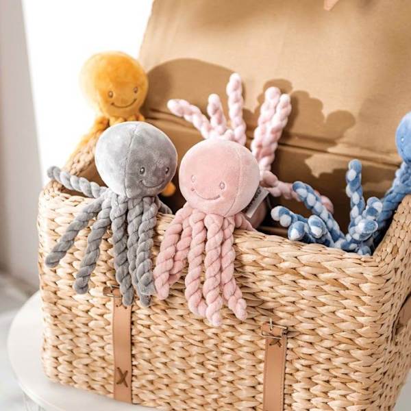 NATTOU Vauvan pehmuste Pieuvre Lapidou - 23 cm - 100% polyesteri - Vaaleanpunainen Rosa