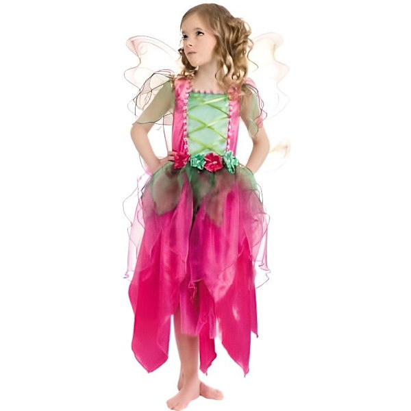 Barns lyxiga blomma sagokostym - Saga - Rosa - Polyester - INGET NAMN - Ängel och älva - 7-8 år gammal