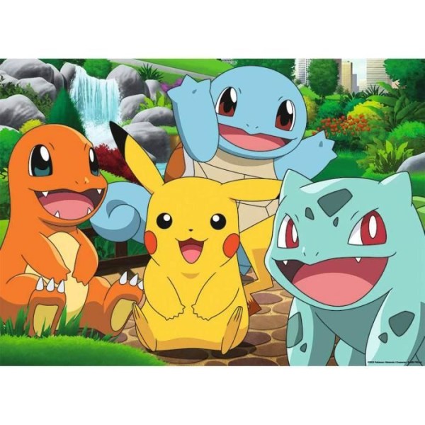 60 bitars pussel - Nathan - Pokémon i parken - Vit/Blå - Från 6 år - 2 års garanti