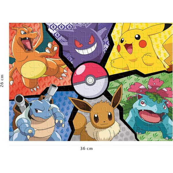 100 bitars pussel - NATHAN - Pokémon Pikachu Eevee - Vit - Blandat - 6 år